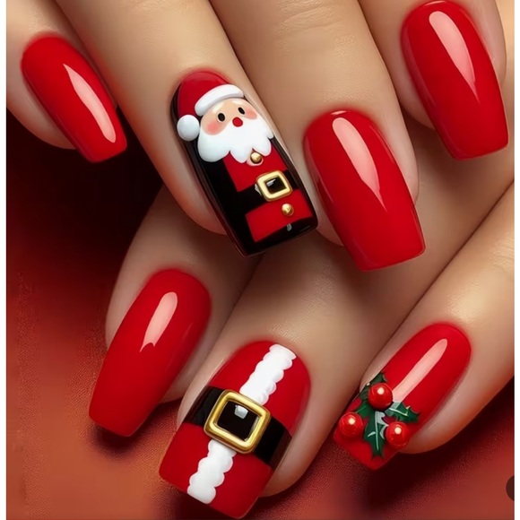 Accessories - Holiday Themed Press on Nails 1 Set New